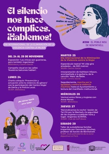 Cartel actividades 25N Benitatxell