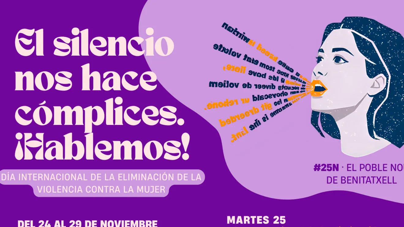 Cartel de la programación del 25N de 2025 en Benitatxell