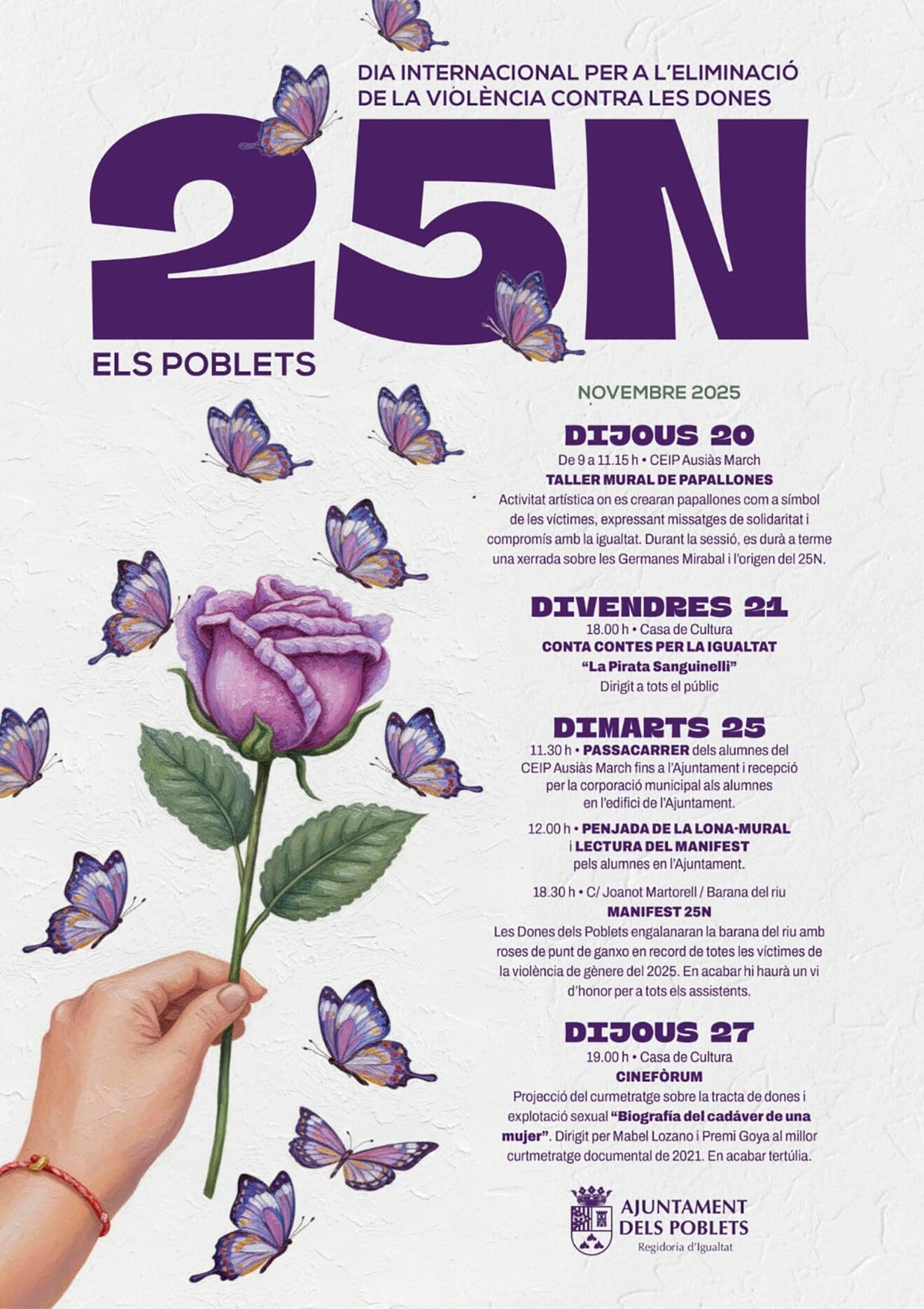 Cartel del 25N en Els Poblets este 2025