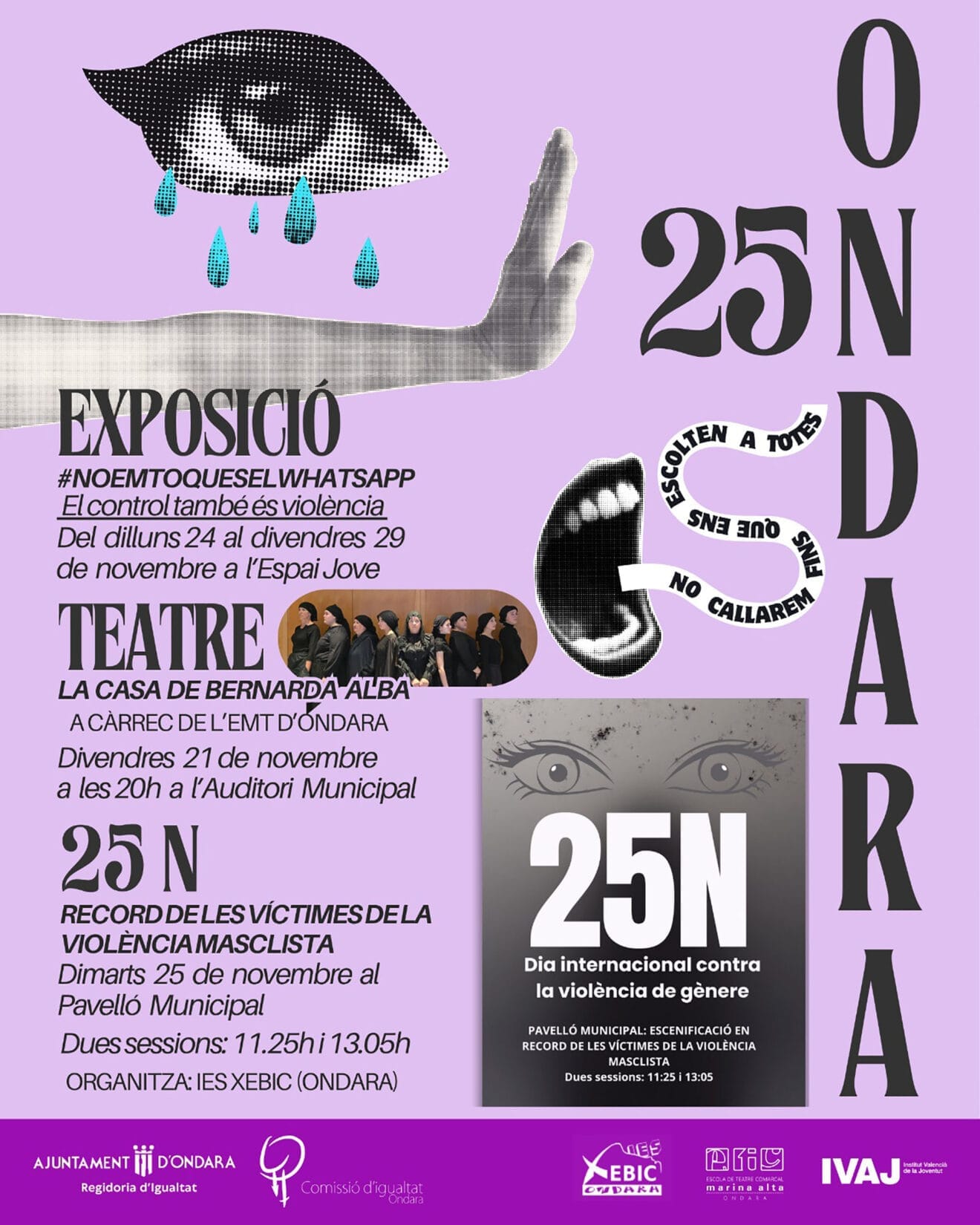 Cartel del 25N en Ondara este 2025