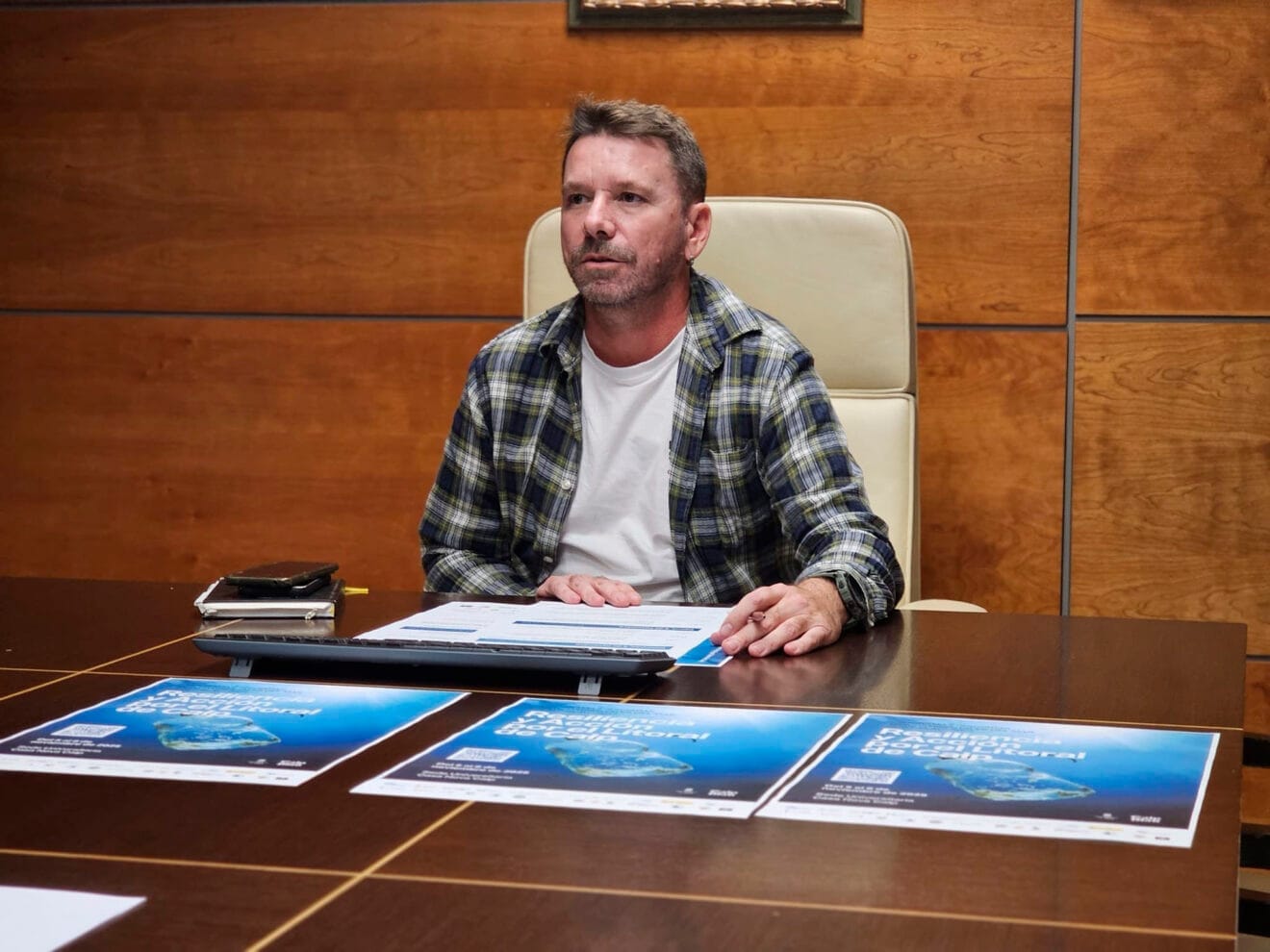 El concejal de Medioambiente de Calp, Pere Moll, durante la presentación de las Jornadas Medioambientales Calp Blau