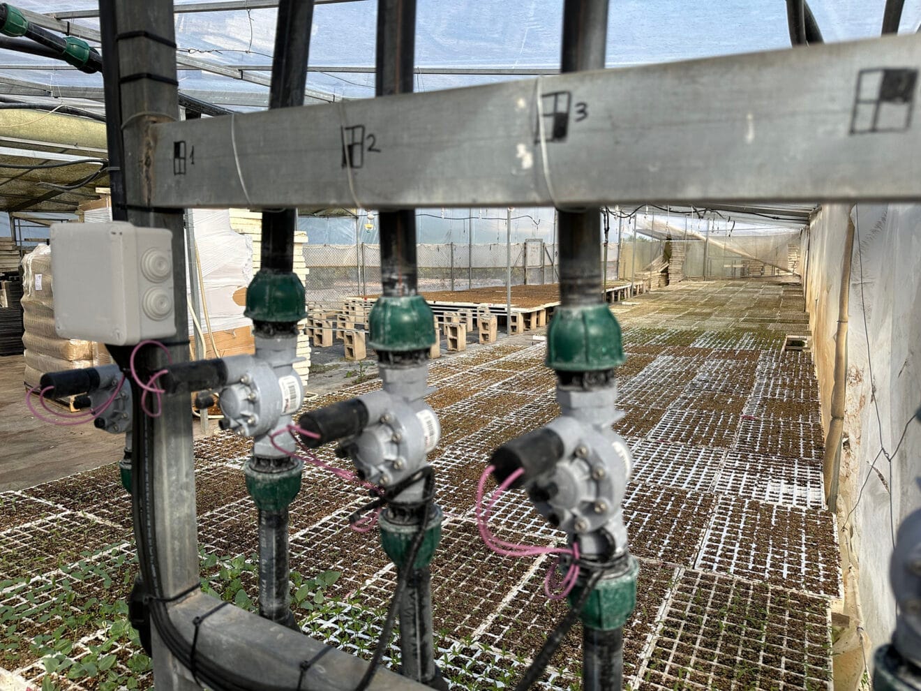 Instalación de riego en Viveros Parra (Pego)