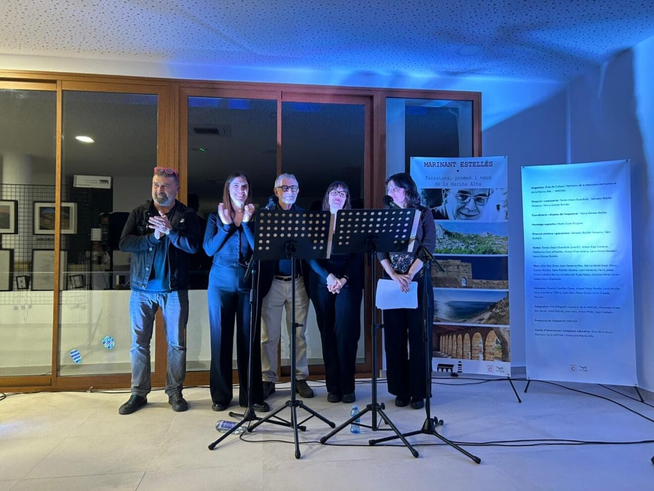 Participantes recital de clausura. Joan Femenia, Núria Gómez, Tomàs Llopis, Ari del Ruste y Júlia Vela