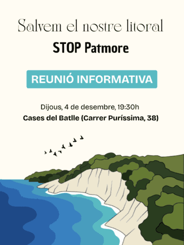 Cartel de la reunión informativa de Salvem el nostre litoral