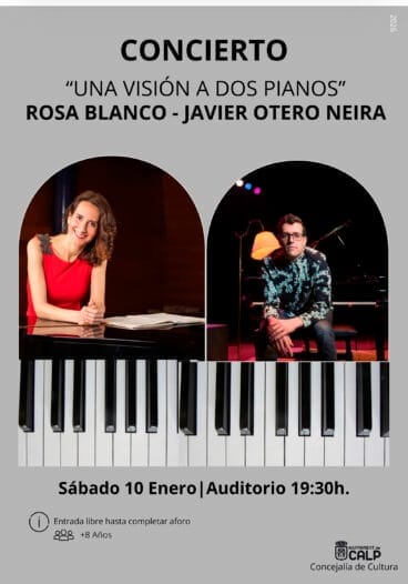 Cartel de un concierto de piano en Calp en 2026