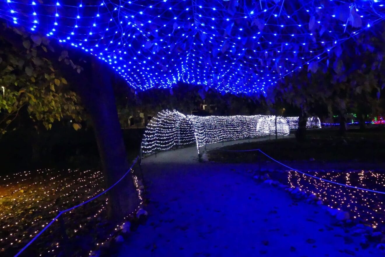 El parque fluvial se iluminó con más de 75.000 luces LED