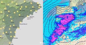 mapa de prediccion de la aemet en alicante para el miercoles 31 diciembre 2025 a las 13 00 horas y de lluvias para el 3 de enero de 2026