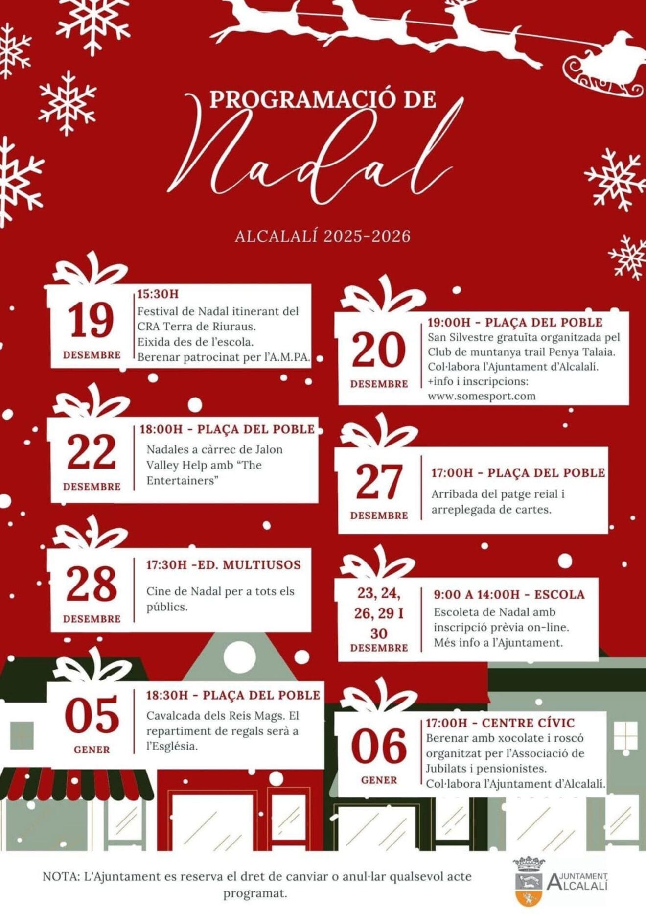 Programa de Navidad 2025 de Alcalalí