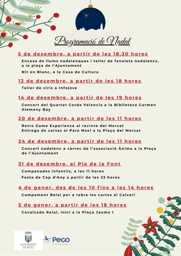 Llega la Navidad a Pego: videojuegos, salones recreativos y muchos regalos 1 Imagen: Programa de Navidad de Pego