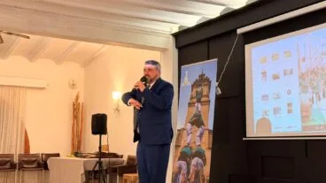 Saül Ortolà recordando todo el año de la Muixeranga de la Marina Alta en el acto