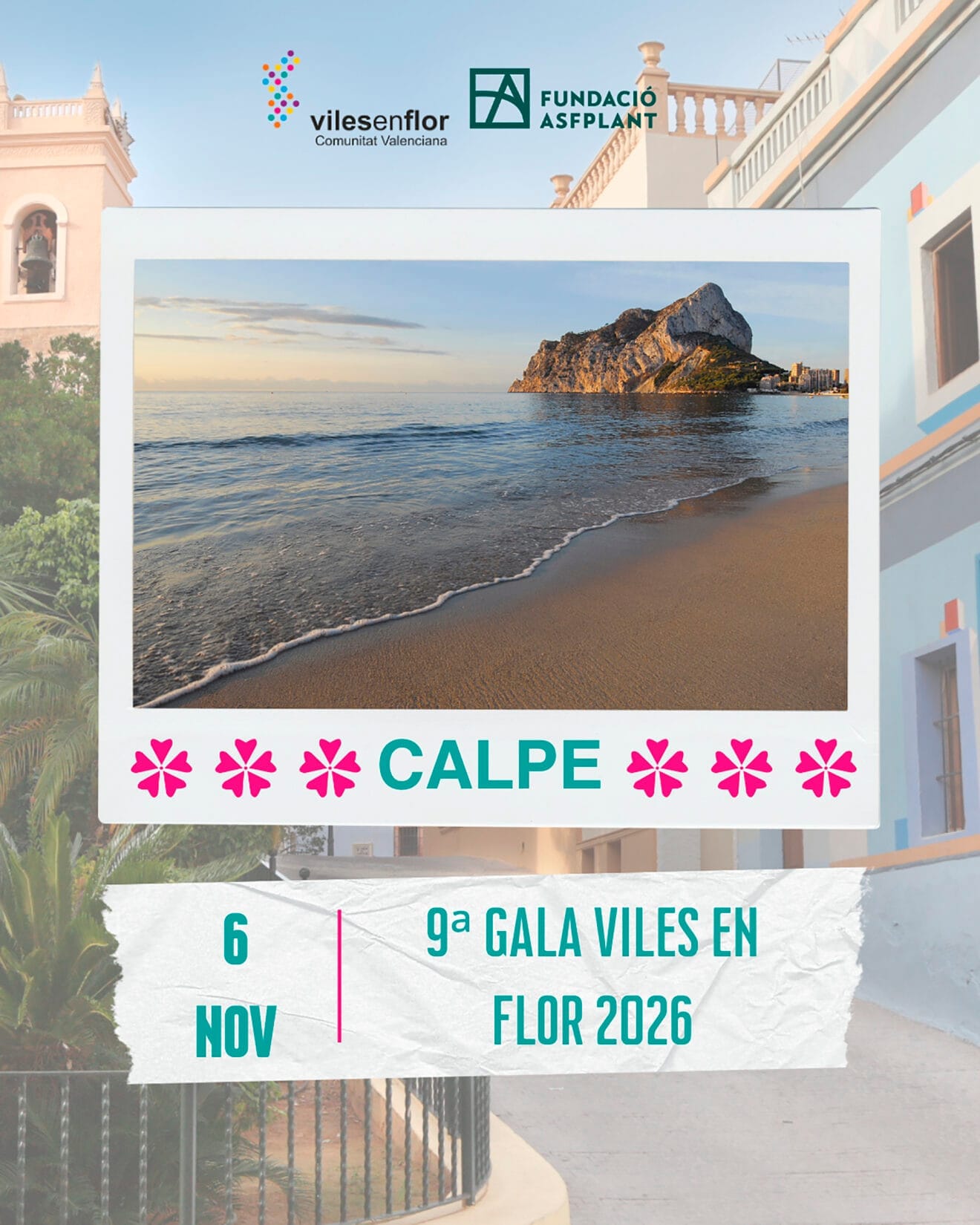 Cartel de la novena gala de Viles en Flor en Calp este 2026