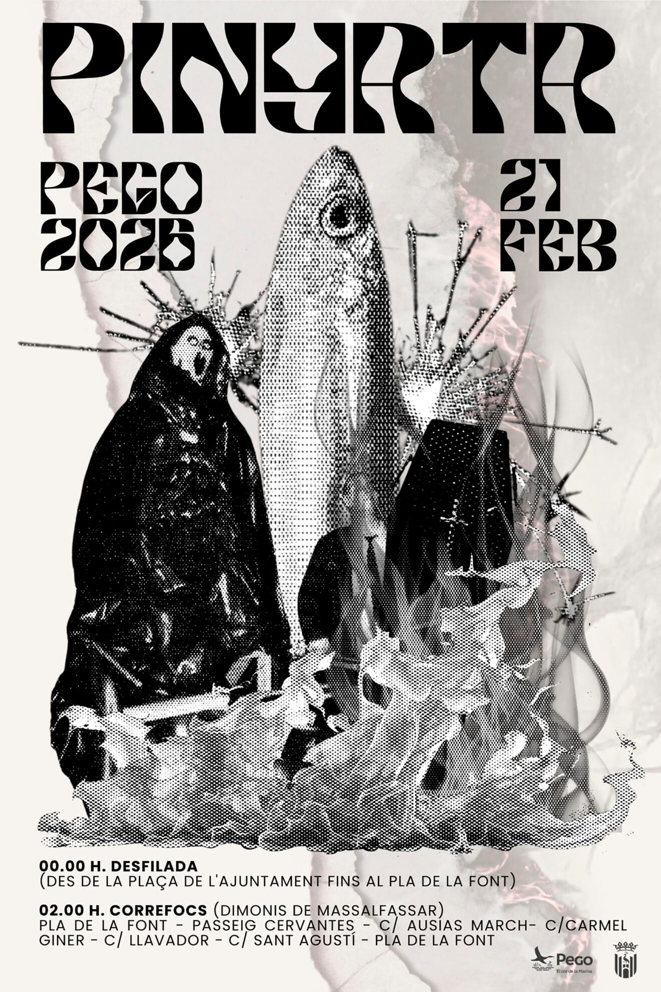 Cartel de Pinyata o Entierro de la Sardina de Pego 2026