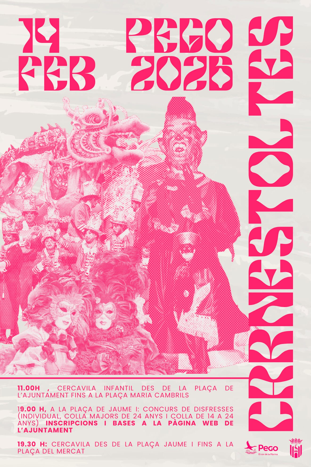 Cartel del Carnaval y el Festival d’Arts Escèniques de Pego 2026