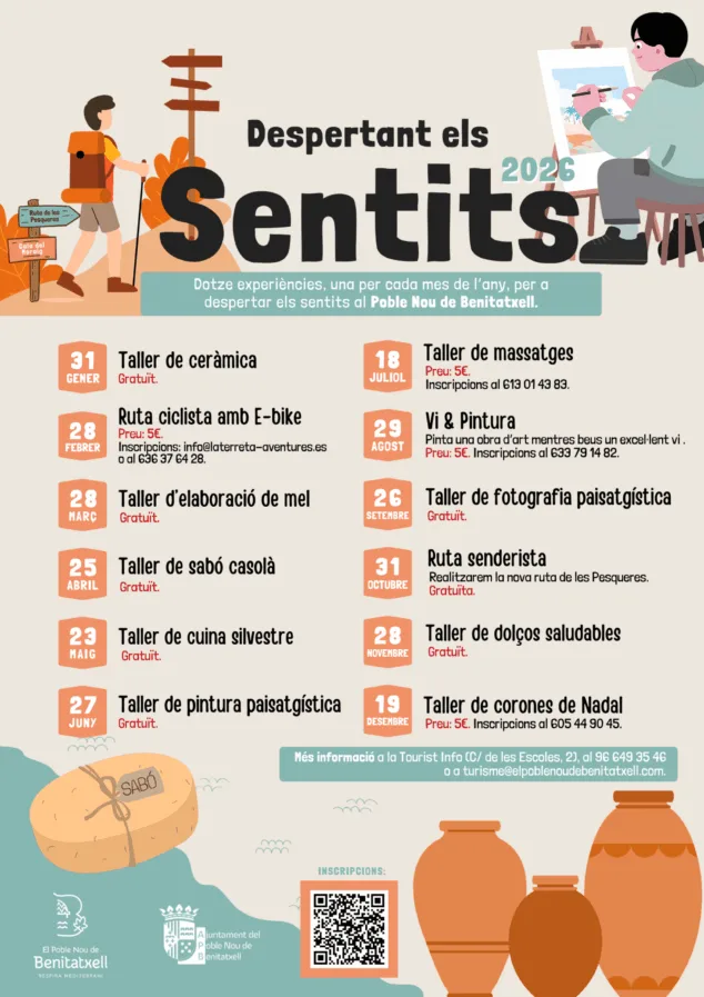 Benitatxell renueva en 2026 «Despertando los sentidos» con doce experiencias mensuales tras el éxito del año anterior 2 Imagen: Cartel del ciclo «Despertando los sentidos», que reúne doce experiencias mensuales para descubrir Benitatxell a lo largo de todo el año