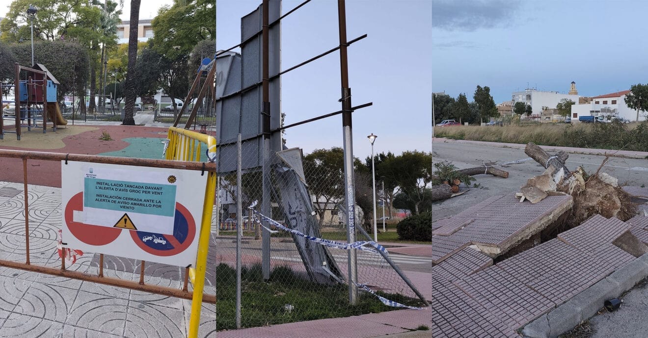 Consecuencias del temporal de viento en El Verger el 28 de enero 2026