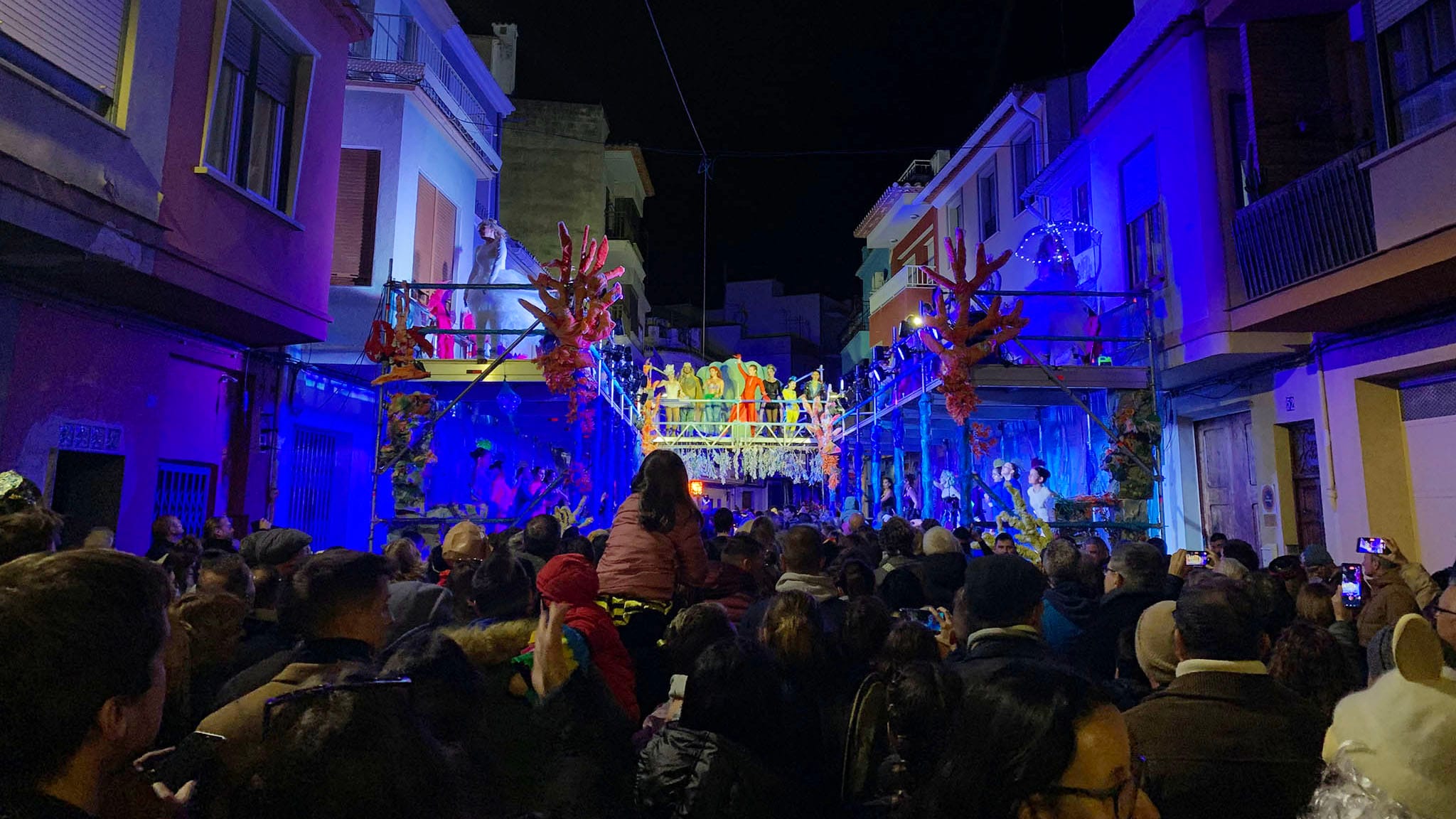 escenario de la sirenita en el festival darts esceniques del 2024 del carnaval de pego
