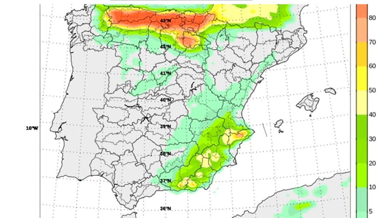 Probabilidad de nieve el martes 6 de enero 2026 - AEMET