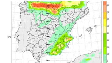 probabilidad de nieve el martes 6 de enero 2026 aemet