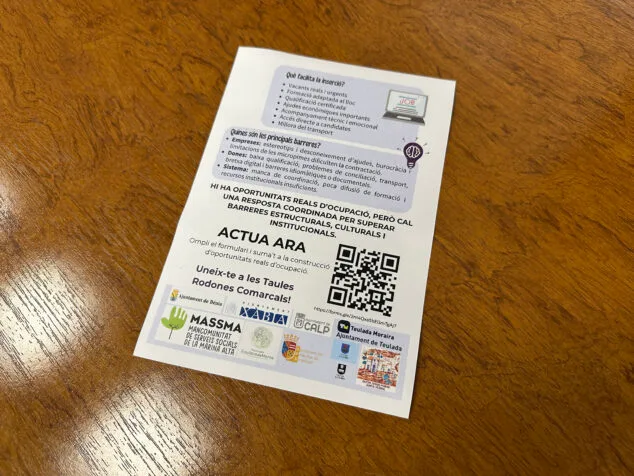 Imagen: QR para formar parte del 'Proyecto de inserción sociolaboral de mujeres víctimas de violencia de género en la Marina Alta'