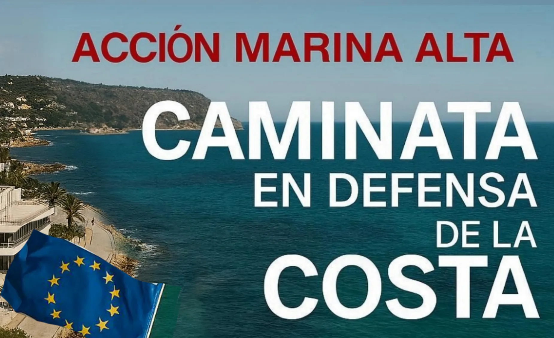 cartel de la manifestacion convocada para la defensa de la costa