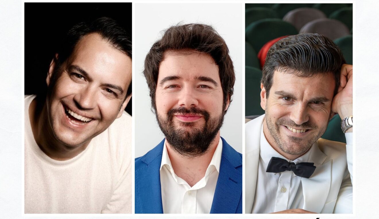 Plakat für das Konzert „Tres Tenores“, mit dem das Marina Alta Orchestra seine Saison 2026 im Teatre Auditori de Beniarbeig eröffnet