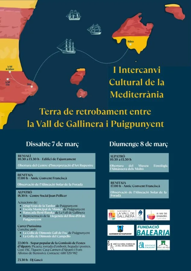 Abbildung: Plakat für den ersten Kulturaustausch zwischen Vall de Gallinera und Puigpunyent