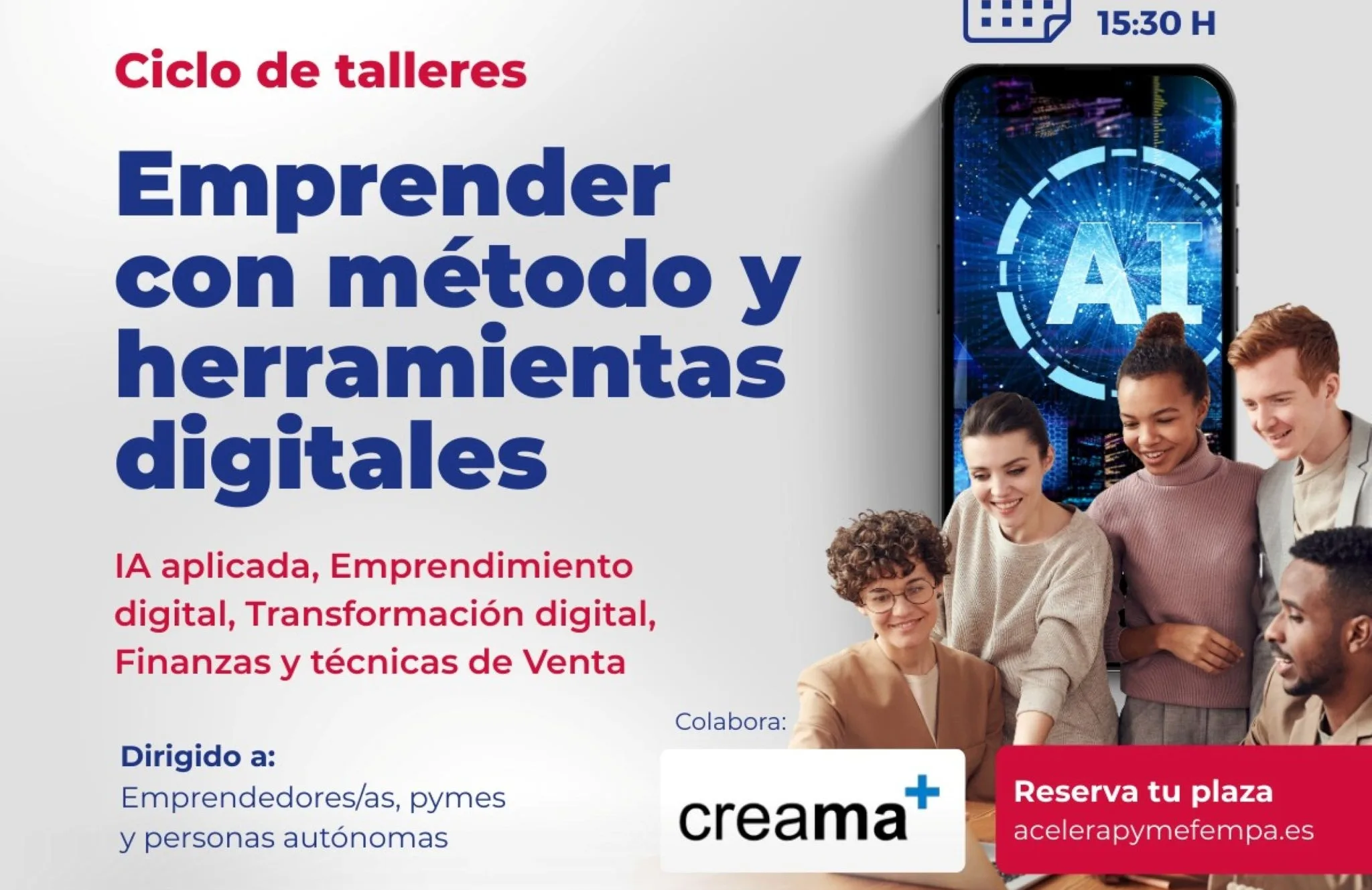 cartel general del ciclo de talleres emprender con metodo y herramientas digitales 1