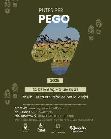 Cartel ruta ornitológica por la Marjal