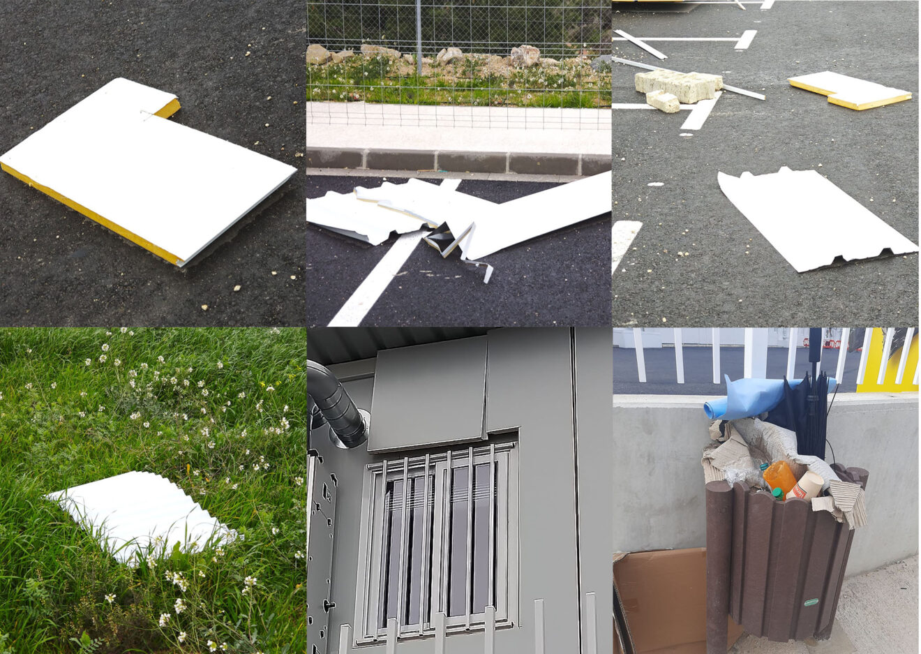 Imágenes de los materiales en el entorno del CEIP Oltà de Calp dos semanas después de su apertura