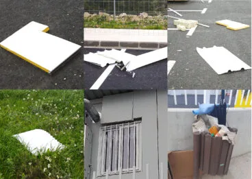 Imágenes de los materiales en el entorno del CEIP Oltà de Calp dos semanas después de su apertura