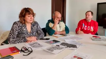 Mari Carme Ronda, Juan Carlos Mut e Isidor Mollà en la rueda de prensa