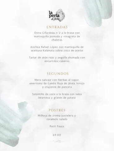 Menú de La Perla de Jávea para celebrar San Valentín en 2026