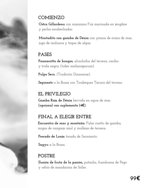 Imagen: Menú Degustación en Peix i Brases