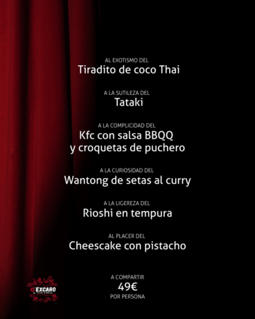 Het Dexaro-menu ter ere van Valentijnsdag in 2026.