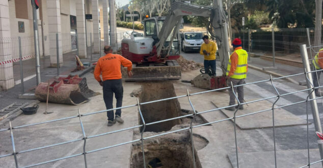 obras en el colector de pluviales borumbot de calp