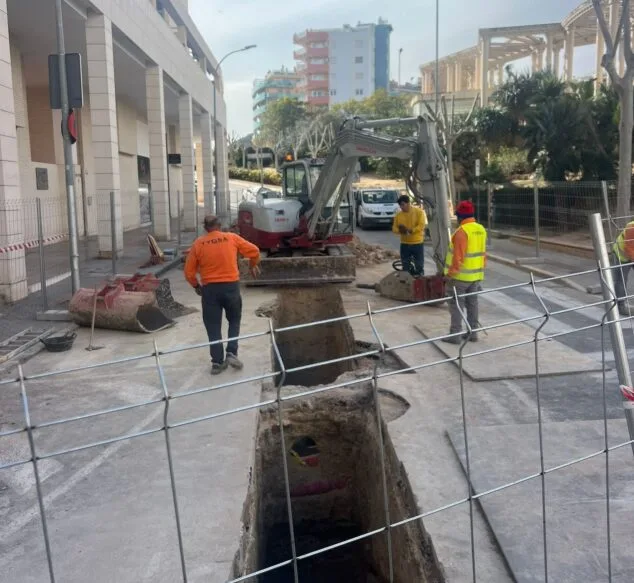 Un nuevo colector de pluviales reducirá el riesgo de inundaciones en la partida Borumbot 1 Imagen: Obras en el colector de pluviales Borumbot de Calp