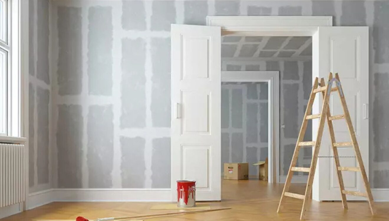 Gipskartonwand mit exzellenter Oberflächenbehandlung