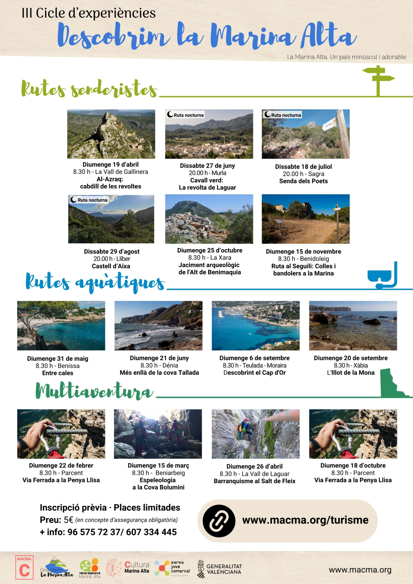 Das Programm „Entdeckung der Marina Alta“ findet im Jahr 2026 statt.