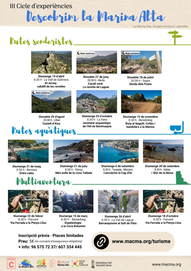 «Descobrim la Marina Alta» ofrece 14 experiencias para conocer el patrimonio natural de la comarca con dos novedades 2 Imagen: Programa 'Descobrim la Marina Alta' este 2026