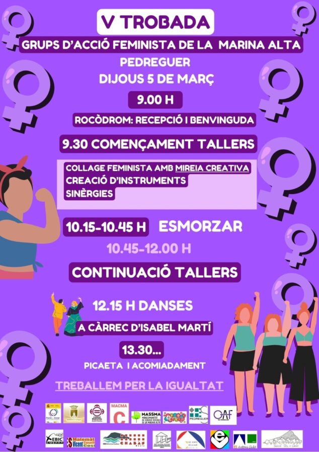 Imagen: Programa oficial de la V Trobada de Grups d’Acció Feminista de la Marina Alta