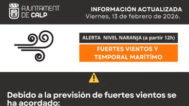 restricciones en calp por la alerta naranja por viento
