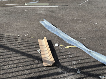 Metallspäne im Inneren der IES Les Salines Schule in Calp am Dienstag, dem 3. Februar 2026