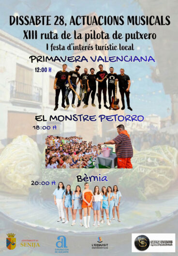 Actuaciones musicales en la XIII Ruta de la Pilota de Putxero de Senija