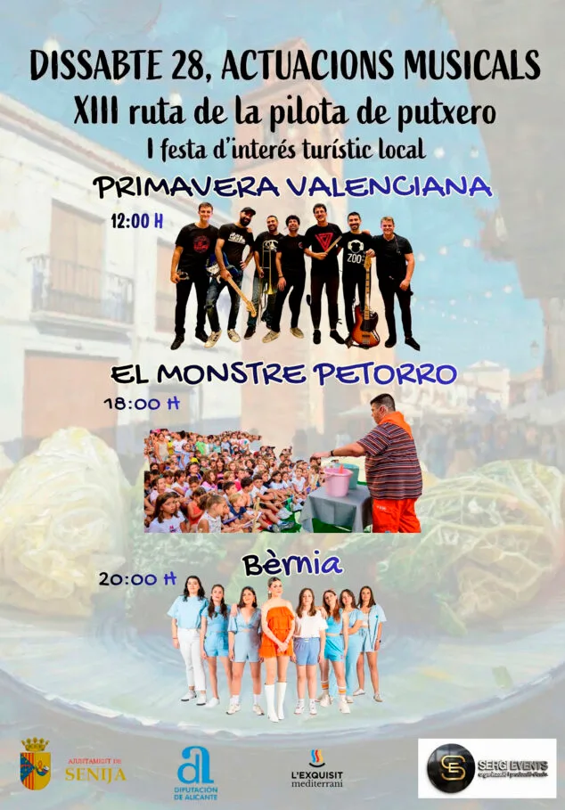 Tradición y cocina se dan cita en Senija en la XIII Ruta de la Pilota de Putxero, la primera como Fiesta de Interés Turístico Local 3 Imagen: Actuaciones musicales en la XIII Ruta de la Pilota de Putxero de Senija