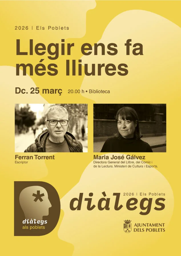 Imagen: Cartel de la primera conferencia del ciclo 'Diàlegs' de Els Poblets el 25 de marzo 2026