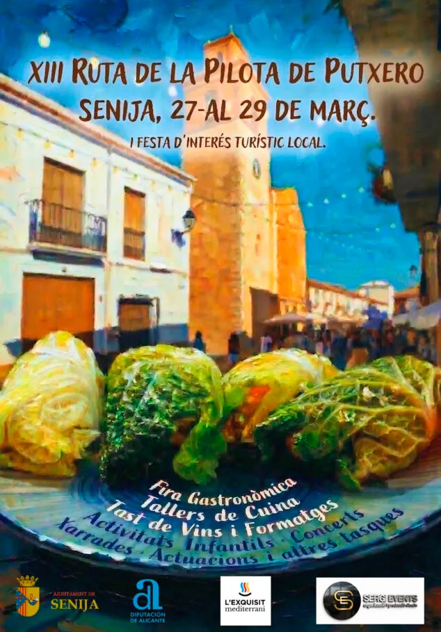 Tradición y cocina se dan cita en Senija en la XIII Ruta de la Pilota de Putxero, la primera como Fiesta de Interés Turístico Local 1 Imagen: Cartel de la XIII Ruta de la Pilota de Putxero de Senija este 2026