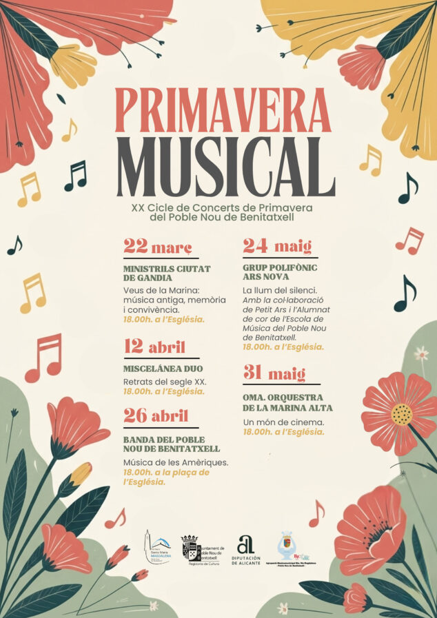 Imagen: Cartel de la XX Primavera Musical de Benitatxell
