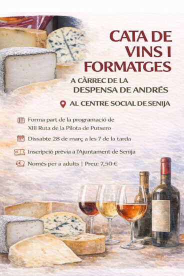 Cata de vinos y quesos en la XIII Ruta de la Pilota de Putxero de Senija