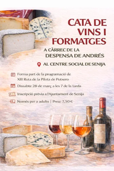 Cata de vinos y quesos en la XIII Ruta de la Pilota de Putxero de Senija