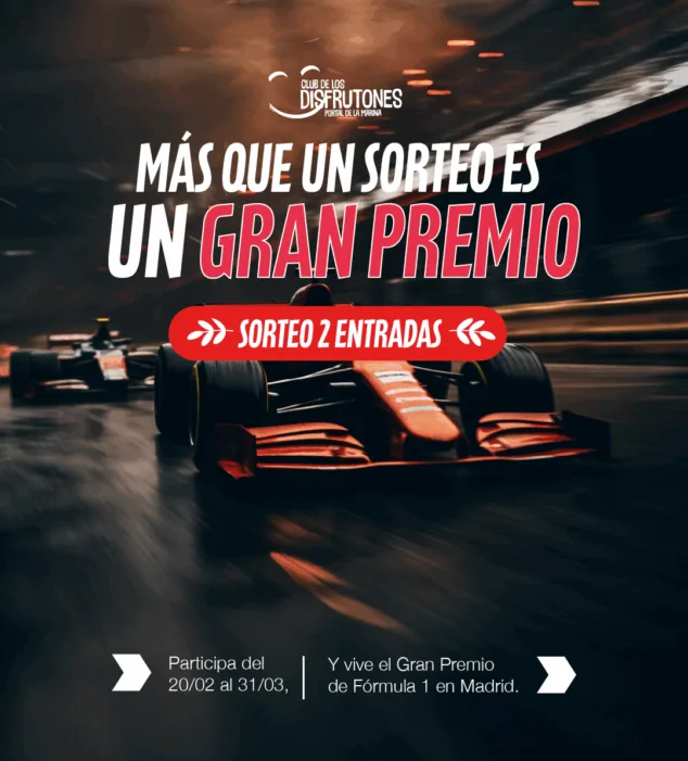 centro comercial portal de la marina sortea 2 entradas para el gran premio de espana de formula 1